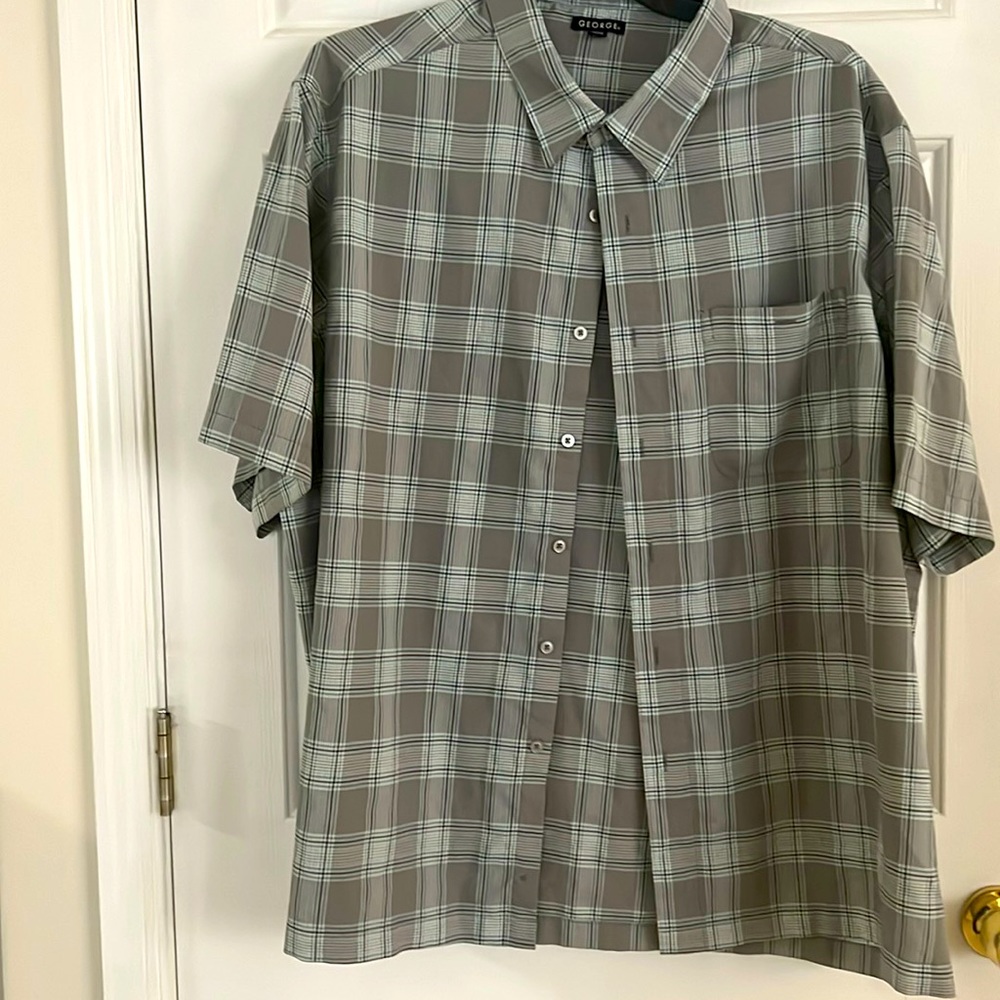 Big and Tall George Dress Plaid Shirt Size 3XL